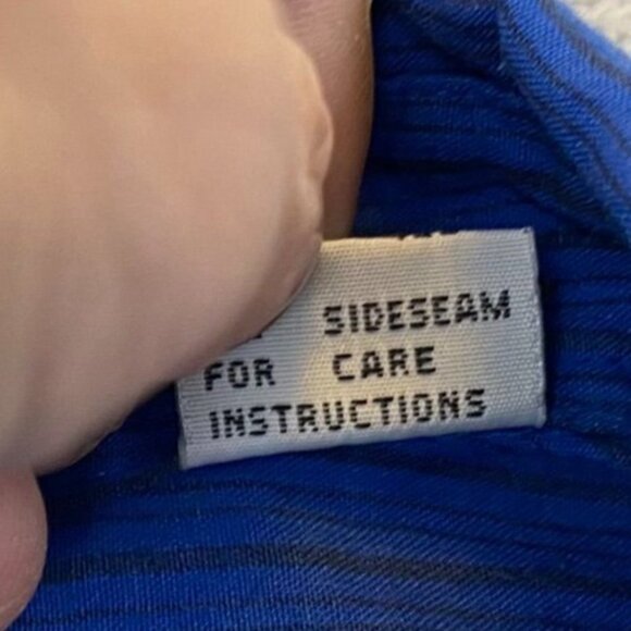 Vintage Levis Men Shirt Large Silver Label Long Sleeve Button Up Pinstriped Blue - Picture 5 of 11